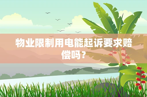 物业限制用电能起诉要求赔偿吗？