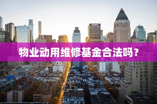 物业动用维修基金合法吗？