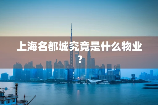 上海名都城究竟是什么物业？