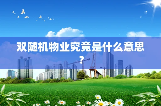 双随机物业究竟是什么意思？