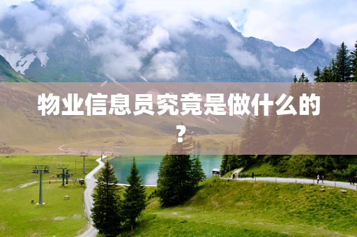 物业信息员究竟是做什么的？