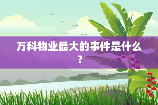 万科物业最大的事件是什么？