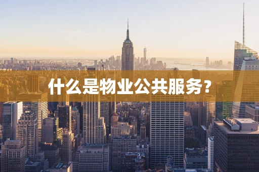 什么是物业公共服务？