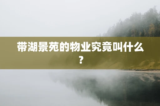 带湖景苑的物业究竟叫什么？