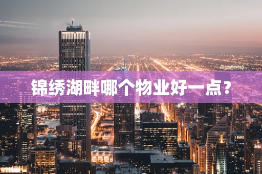 锦绣湖畔哪个物业好一点？