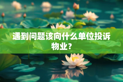 遇到问题该向什么单位投诉物业？