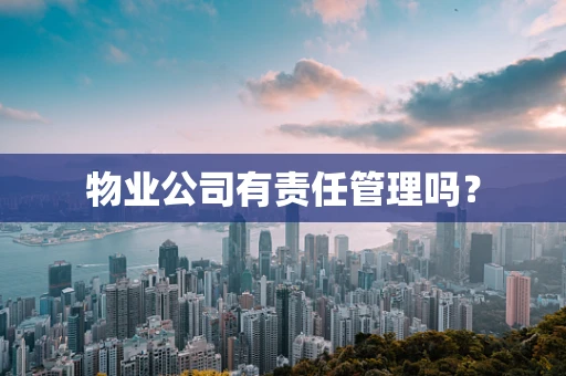 物业公司有责任管理吗？