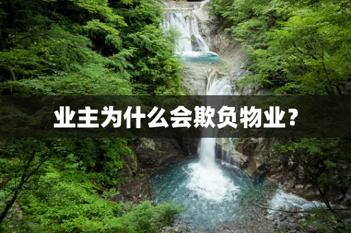 业主为什么会欺负物业？