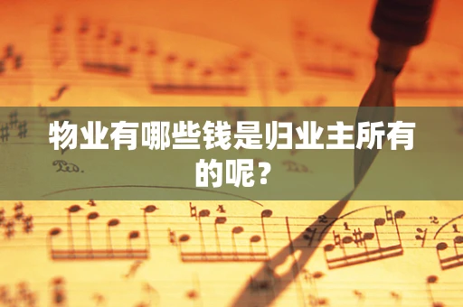 物业有哪些钱是归业主所有的呢？