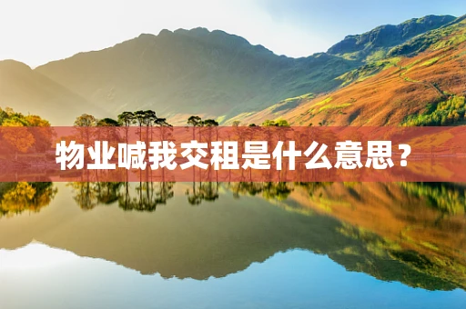 物业喊我交租是什么意思？