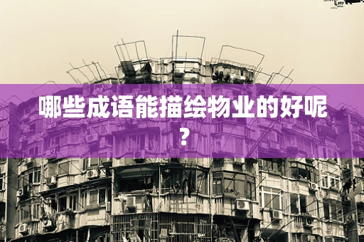 哪些成语能描绘物业的好呢？