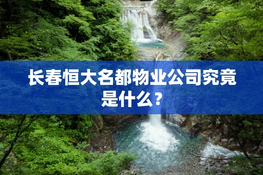 长春恒大名都物业公司究竟是什么？